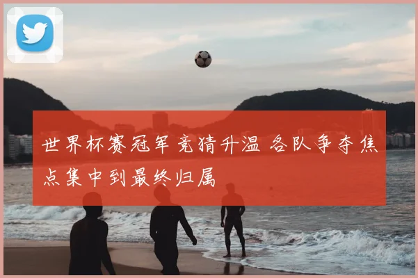世界杯赛冠军竞猜升温 各队争夺焦点集中到最终归属